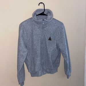 Travel cute grey Sherpa pacific trail outdoor y2k zip long sleeve retro sweater